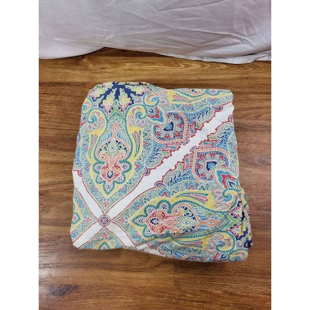 Pottery Barn Penelope Duvet Cover Multi Color Queen Medallion Paisley